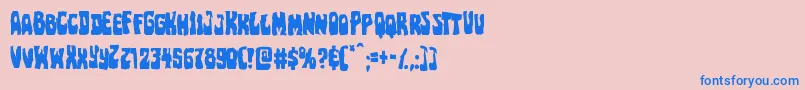 フォントPocketmonstermangle – ピンクの背景に青い文字