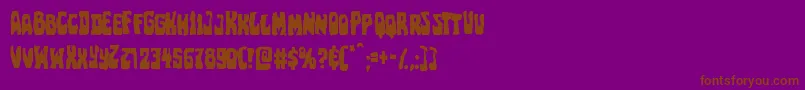 フォントPocketmonstermangle – 紫色の背景に茶色のフォント