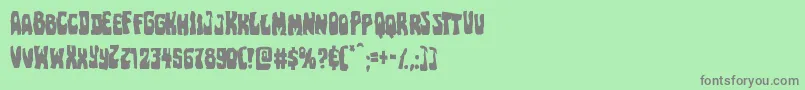 フォントPocketmonstermangle – 緑の背景に灰色の文字