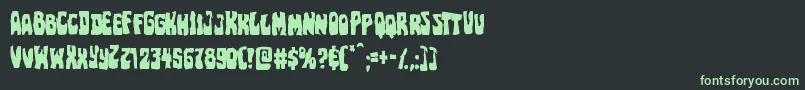 フォントPocketmonstermangle – 黒い背景に緑の文字