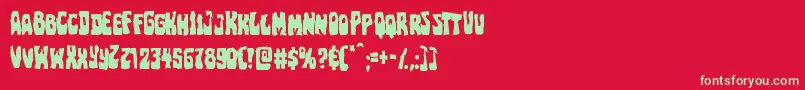 フォントPocketmonstermangle – 赤い背景に緑の文字