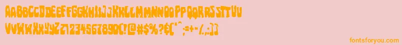 Pocketmonstermangle-fontti – oranssit fontit vaaleanpunaisella taustalla