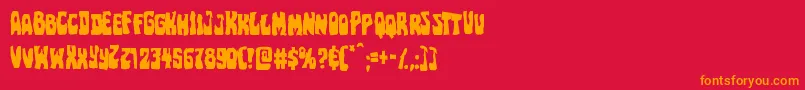 フォントPocketmonstermangle – 赤い背景にオレンジの文字