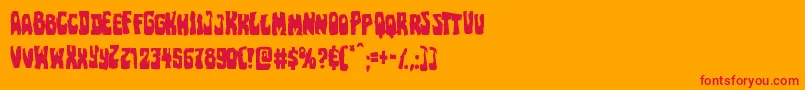 Шрифт Pocketmonstermangle – красные шрифты на оранжевом фоне