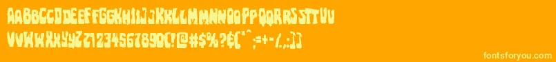 Pocketmonstermangle Font – Yellow Fonts on Orange Background