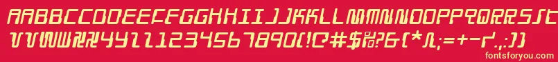 フォントDroidloveri – 黄色の文字、赤い背景