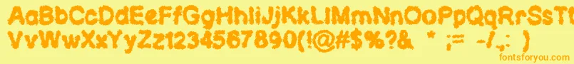CloudsOfDespair Font – Orange Fonts on Yellow Background