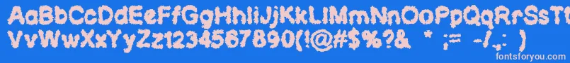 CloudsOfDespair-fontti – vaaleanpunaiset fontit sinisellä taustalla