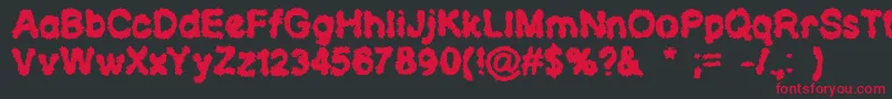 Czcionka CloudsOfDespair – czerwone czcionki na czarnym tle