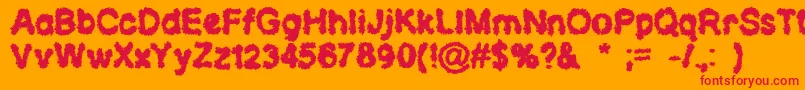CloudsOfDespair-Schriftart – Rote Schriften auf orangefarbenem Hintergrund