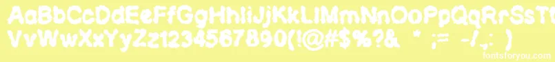 CloudsOfDespair Font – White Fonts on Yellow Background