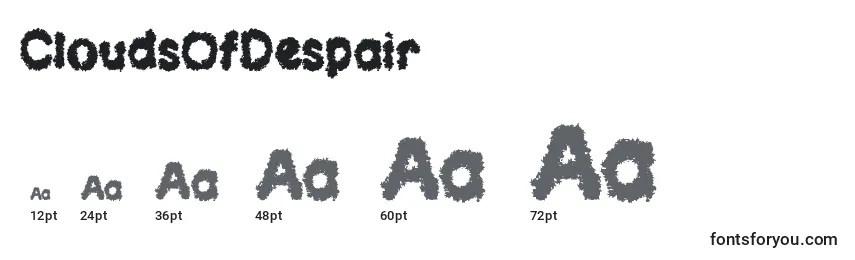 CloudsOfDespair Font Sizes