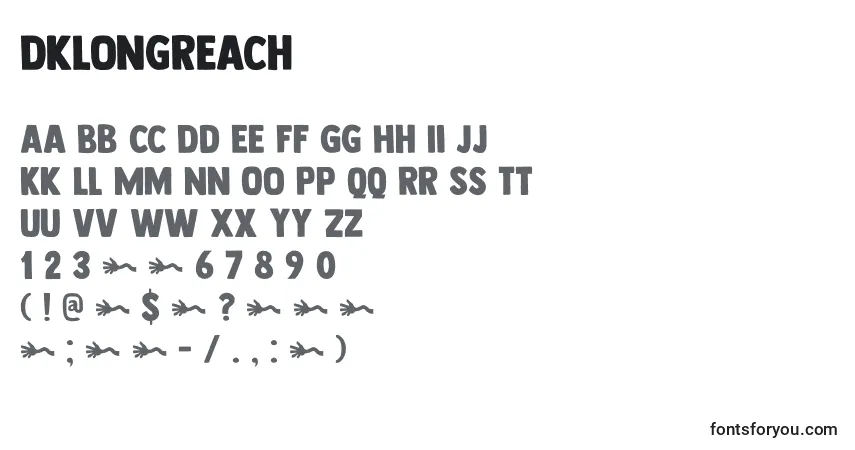 Schriftart DkLongreach – Alphabet, Zahlen, spezielle Symbole