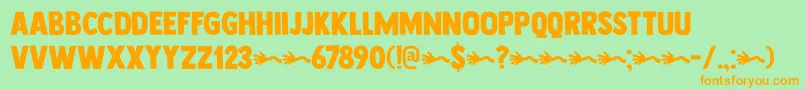 DkLongreach Font – Orange Fonts on Green Background