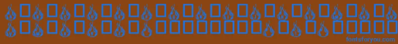 Rmfire ffy-Schriftart – Blaue Schriften auf braunem Hintergrund
