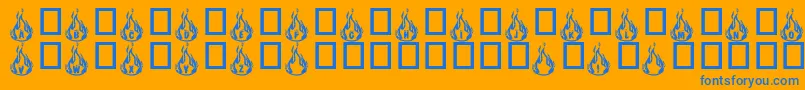 Rmfire ffy-Schriftart – Blaue Schriften auf orangefarbenem Hintergrund
