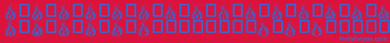 Rmfire ffy-Schriftart – Blaue Schriften auf rotem Hintergrund