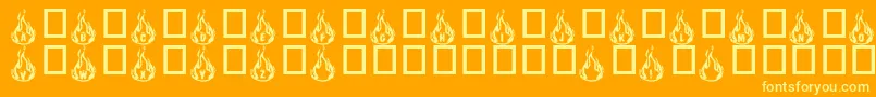 Rmfire ffy-Schriftart – Gelbe Schriften auf orangefarbenem Hintergrund