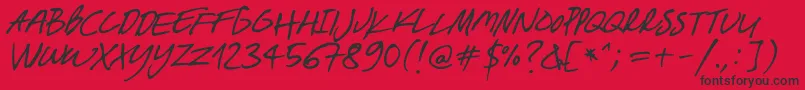 フォントBreakawayOpentype – 赤い背景に黒い文字