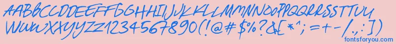 フォントBreakawayOpentype – ピンクの背景に青い文字
