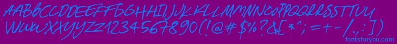 BreakawayOpentype-Schriftart – Blaue Schriften auf violettem Hintergrund