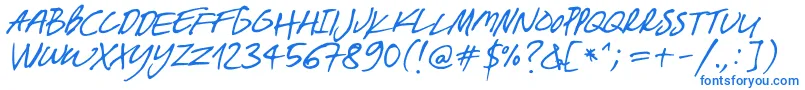 フォントBreakawayOpentype – 白い背景に青い文字
