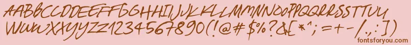 BreakawayOpentype Font – Brown Fonts on Pink Background