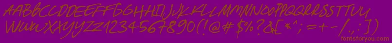 BreakawayOpentype-Schriftart – Braune Schriften auf violettem Hintergrund