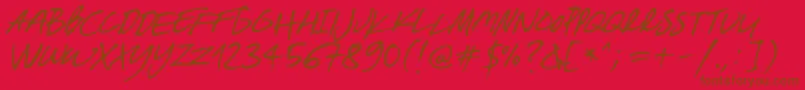 Czcionka BreakawayOpentype – brązowe czcionki na czerwonym tle