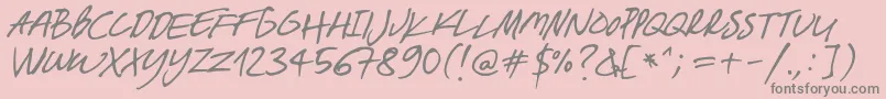 BreakawayOpentype-fontti – harmaat kirjasimet vaaleanpunaisella taustalla