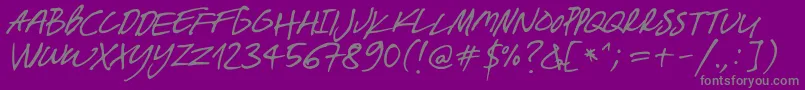 フォントBreakawayOpentype – 紫の背景に灰色の文字
