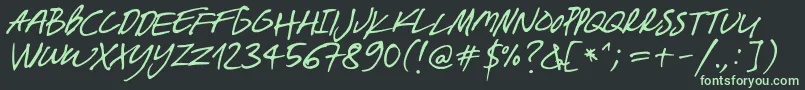 フォントBreakawayOpentype – 黒い背景に緑の文字