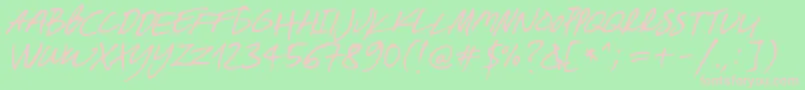 Шрифт BreakawayOpentype – розовые шрифты на зелёном фоне