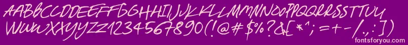 BreakawayOpentype-fontti – vaaleanpunaiset fontit violetilla taustalla