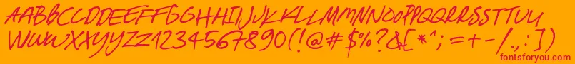 フォントBreakawayOpentype – オレンジの背景に赤い文字