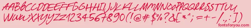 フォントBreakawayOpentype – ピンクの背景に赤い文字