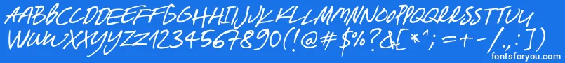 フォントBreakawayOpentype – 青い背景に白い文字