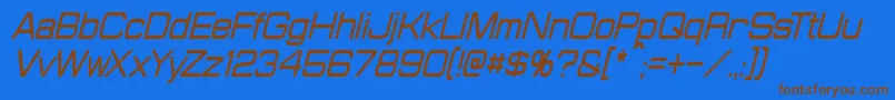 ProbertCondensedItalic Font – Brown Fonts on Blue Background