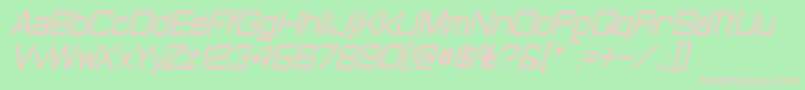 ProbertCondensedItalic-fontti – vaaleanpunaiset fontit vihreällä taustalla