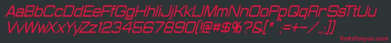ProbertCondensedItalic Font – Red Fonts on Black Background