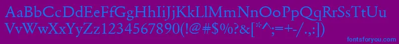 Urwgaramondtwid Font – Blue Fonts on Purple Background