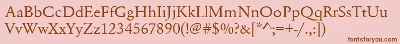 Urwgaramondtwid Font – Brown Fonts on Pink Background