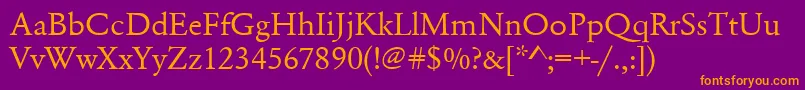 Urwgaramondtwid Font – Orange Fonts on Purple Background