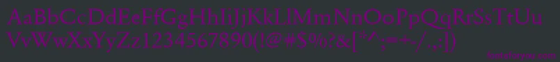 Urwgaramondtwid-Schriftart – Violette Schriften auf schwarzem Hintergrund