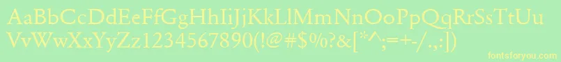 Urwgaramondtwid Font – Yellow Fonts on Green Background