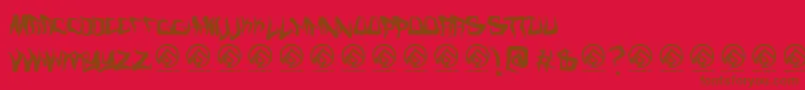 Fmcreepmode-Schriftart – Braune Schriften auf rotem Hintergrund