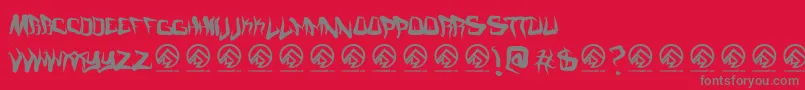 Fmcreepmode-Schriftart – Graue Schriften auf rotem Hintergrund