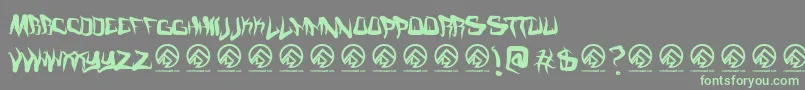 Fmcreepmode-Schriftart – Grüne Schriften auf grauem Hintergrund