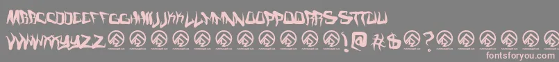 Fonte Fmcreepmode – fontes rosa em um fundo cinza