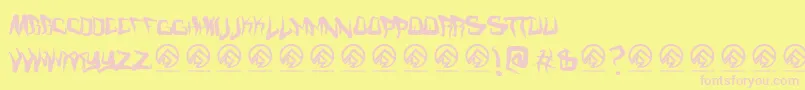 Fmcreepmode Font – Pink Fonts on Yellow Background